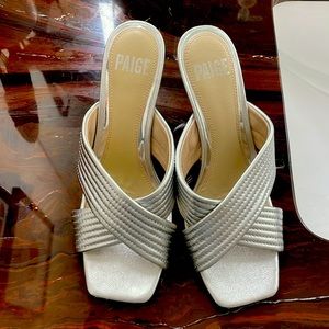 Paige silver Mules